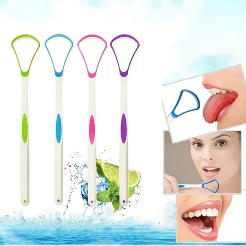 š„ 3PCS Tongue Scraper Cleaner Oral Dental Hygiene Tool Adults Kids Fresh Breath - Picture 3 of 15