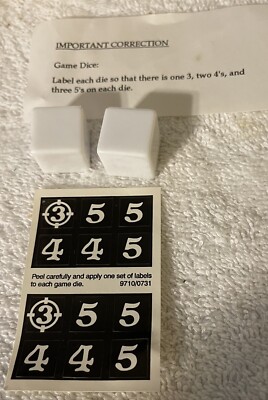 Weapons and Warriors Pirate Battle Game Dice  Pressman