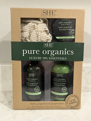 Om SHE Aromatherapy Organics Spa Essentials Basil, Grapefruit & Peppermint