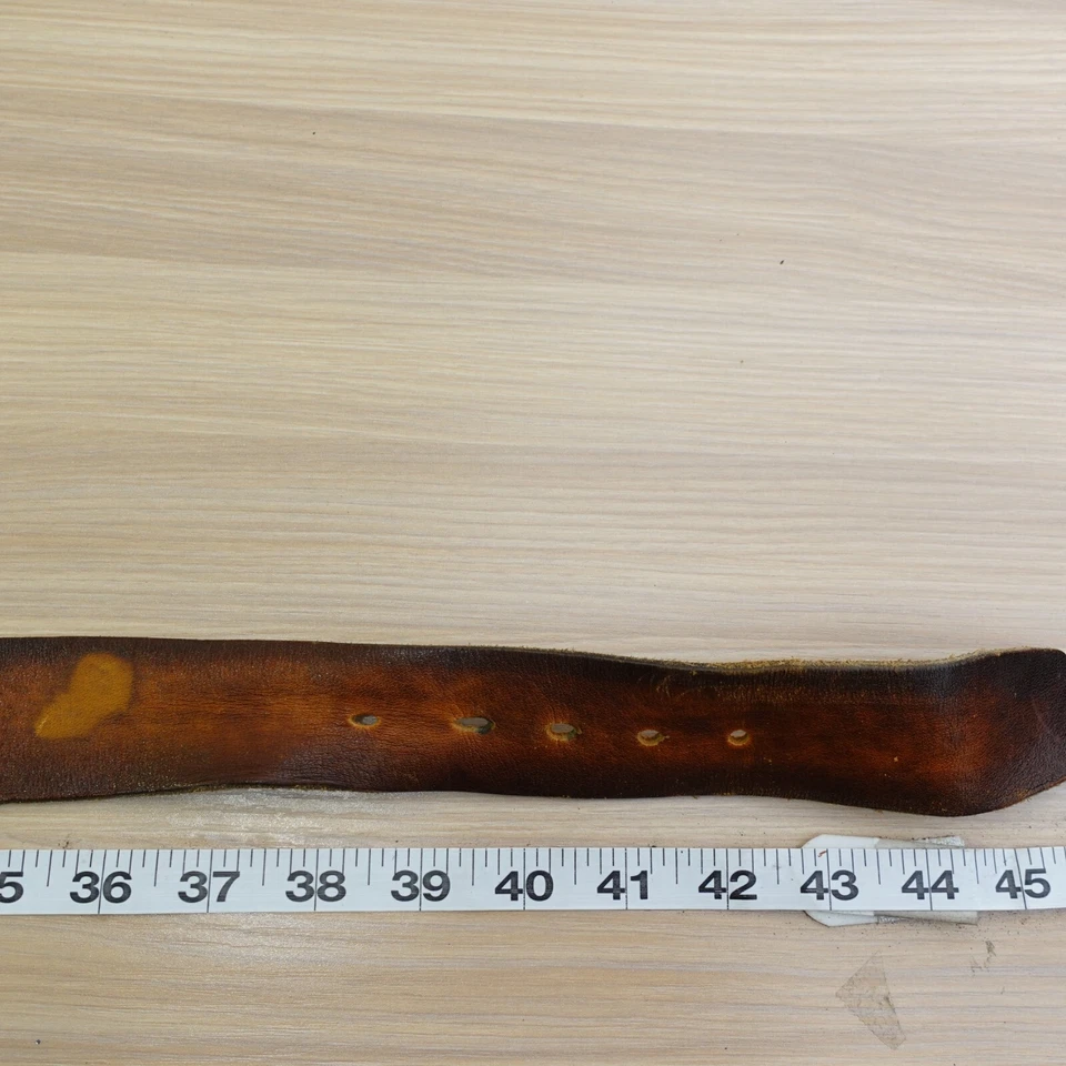 Cinturón Levis Straus Co Años 70 De Colección Para Hombres 38 Bronceado Logo Latón Manchado a Mano Cuero Latigo Foto 3 de 4