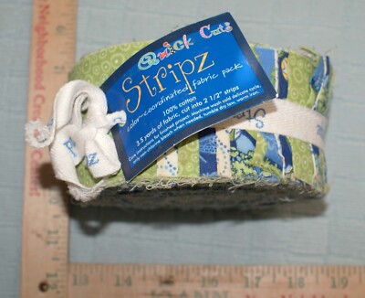 Stripz Quick Cuts Peaceful Planet Blue Greens Jelly Roll Quilting Cotton Fabric