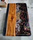 Glossy Live Edge Coffee Center Table Top Epoxy Resin Custom For Dinning Room