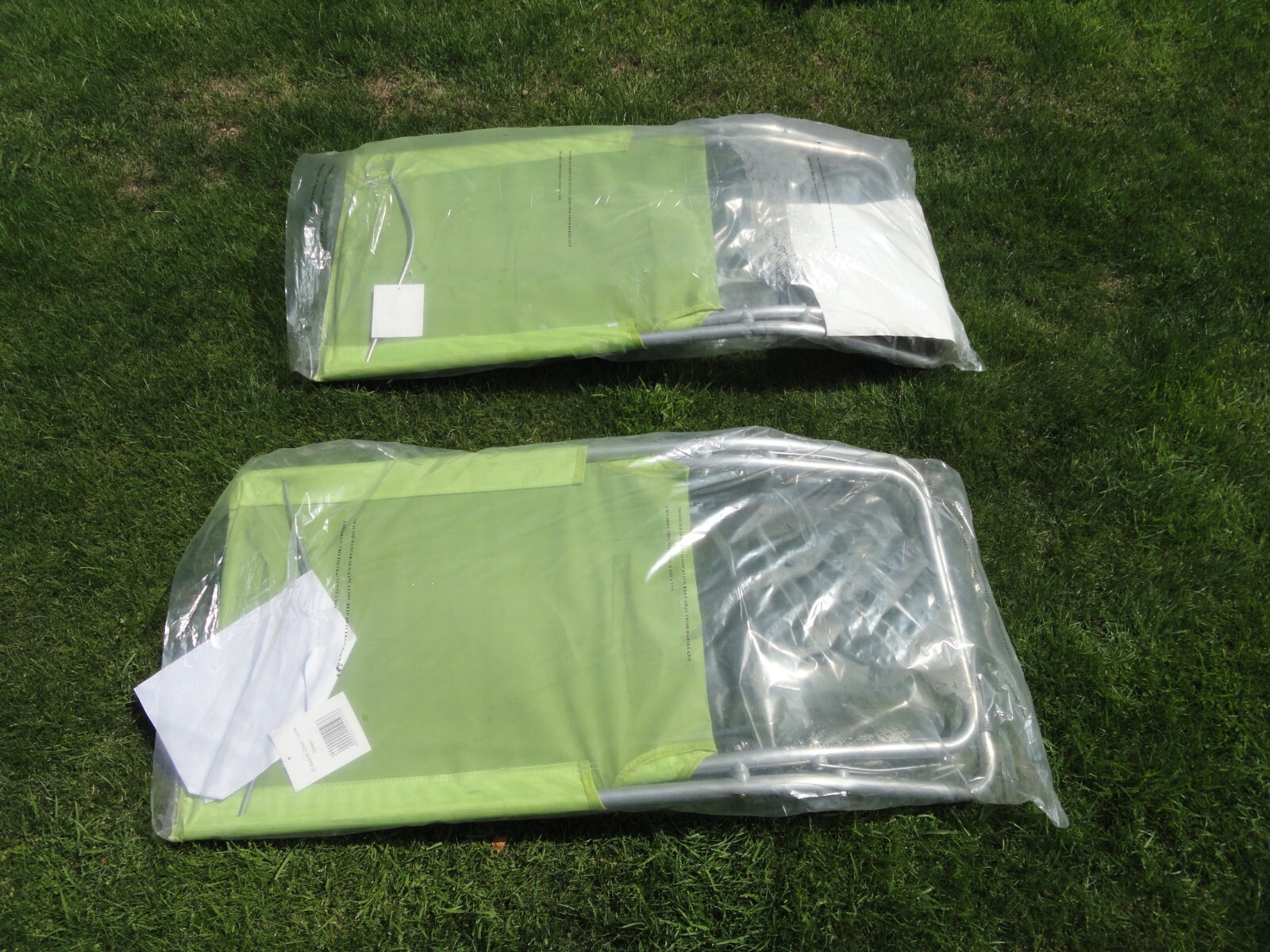 Two Sainsburys Folding Beach Camping or Festival Chairs Brand New Lime