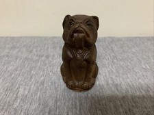 Vintage Celluloid Sitting Bulldog Toy 3 Figure