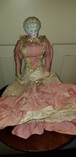 ANTIQUE BLONDE CHINA HEAD DOLL great clothes 16"