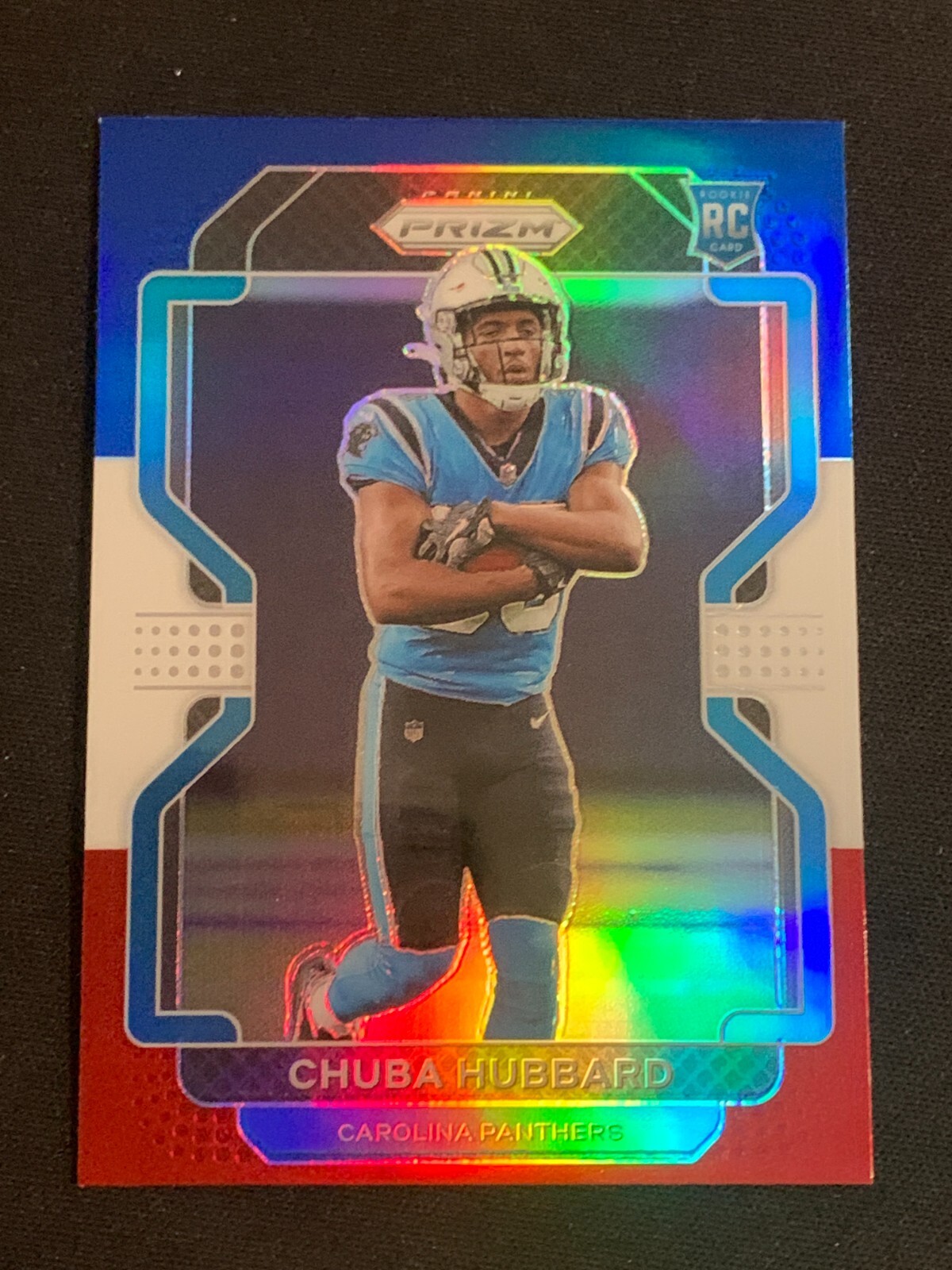 CHUBA HUBBARD #355 - 2021 PANINI PRIZM - RED WHITE BLUE PARALLEL - RC