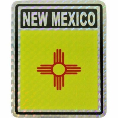 NEW MEXICO  PRISMATIC  REFLECTIVE FLAG STICKER DECAL  - NEW - FREE SHIPPING