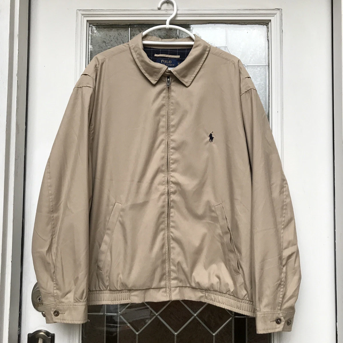 Polo Ralph Lauren Harrington Jacket Mens 2XB Big Beige Khaki Lined Windbreaker