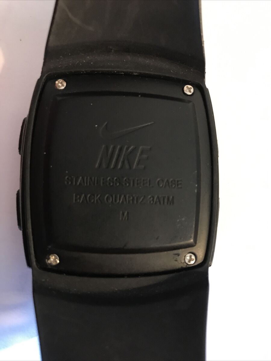 Very RARE Nike Black Watch Silicone Band Digital Red Swoosh Very RARE Nike Black Watch Silicone Band Digital Red Swoosh