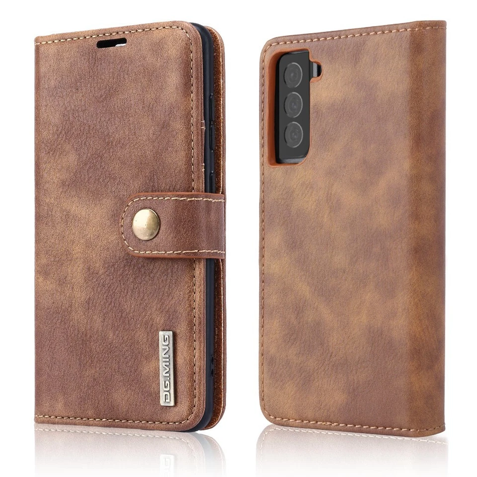 Funda tipo billetera de cuero real para Samsung Galaxy S10 S21/S20+ S20FE S8Plus Note20/10 Foto 2 de 4