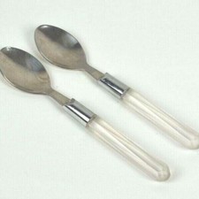 Stanley Roberts City Lights 2 Teaspoons Frosted Plastic Handle Prism Stainless