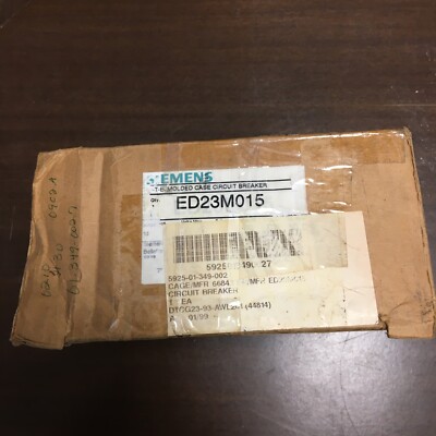 ED23M015  SIEMENS 15A CIRCUIT BREAKER ED-2 3P 240V New In Box.