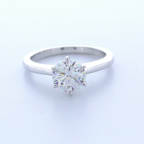 1.45ct F/VS2 Round Natural Certified Diamond Platinum Solitaire Engagement Ring - 第 1/13 張圖片