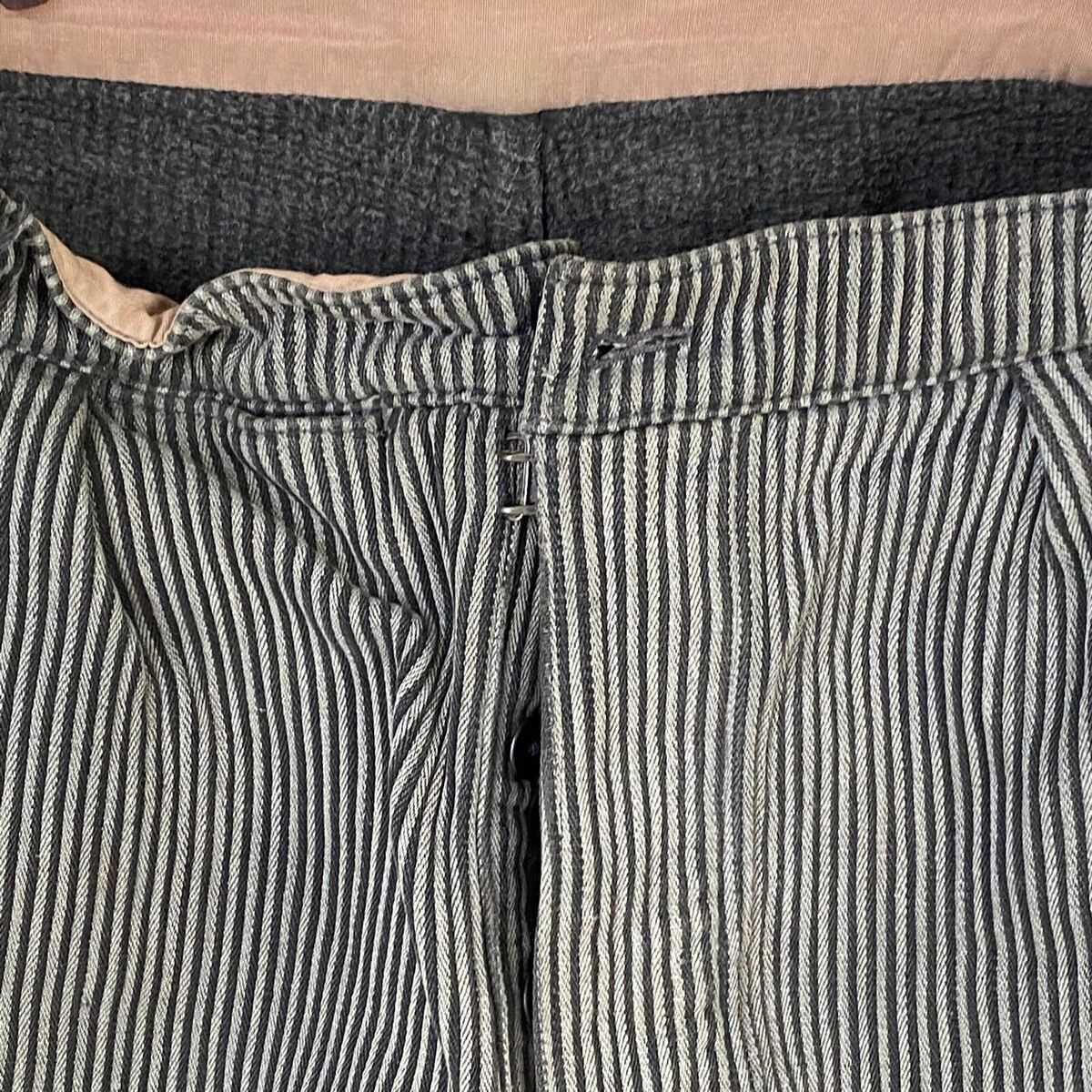 Grey Work Pants 1940s Pants Striped French Workwear Work Grey Work Pants 1940s Pants Striped French Workwear Work