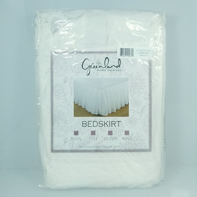 Greenland Home Fashions Cotton Voile 18inch White Bed Skirt Queen for sale online legendshowz