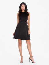 Halston Heritage Jacquard Cutout Fit & Flare Black Sz 10 Dress $475 New