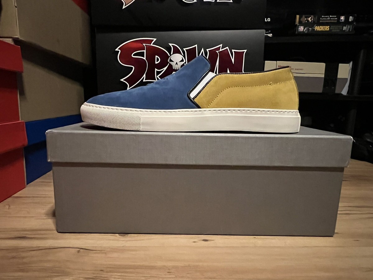 Alexander McQueen Deck Skate Skull Suede Slip-On Sneaker 370310