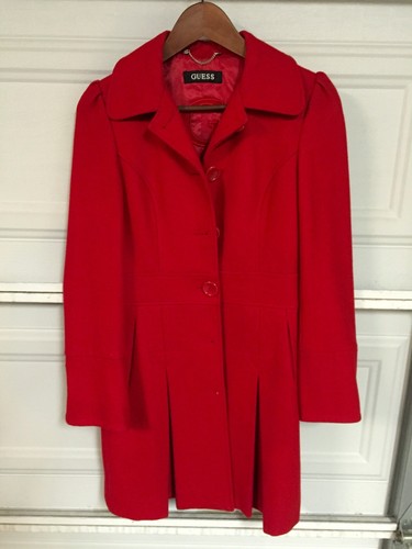 guess red wool coat