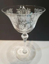 TIFFIN GLASS Cherokee Rose LIQUOR COCKTAIL #17403  5 3/8" TALL 3 1/2-OUNCE  EUC