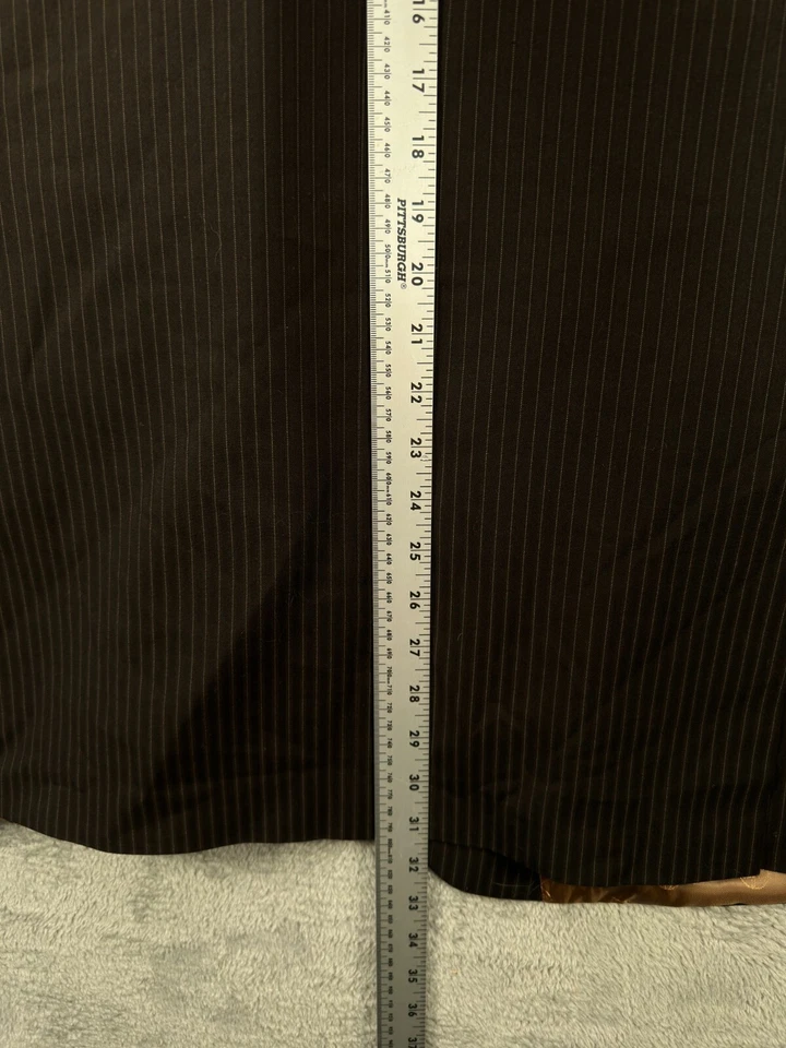 Traje Chaqueta Abrigo Deportivo Blazer Sean John 46R Mezcla de Lana Marrón Rayas Ventilación Única Foto 3 de 4