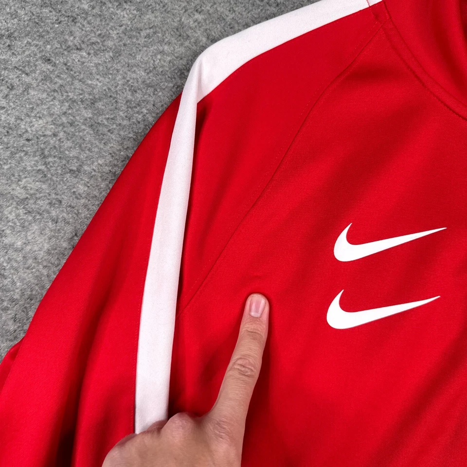 Nike Chaqueta de Pista para Hombres Pequeña Roja Doble Swoosh Cremallera Completa Gimnasio Entrenamiento CJ4884-657 Foto 4 de 4