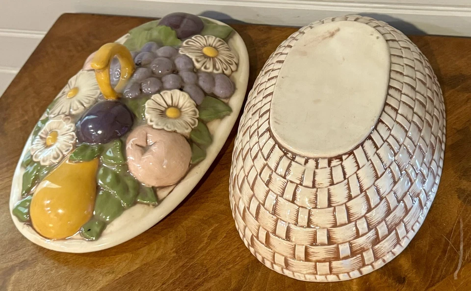 Tarro de galletas de almacenamiento de cesta de frutas vintage Foto 3 de 4