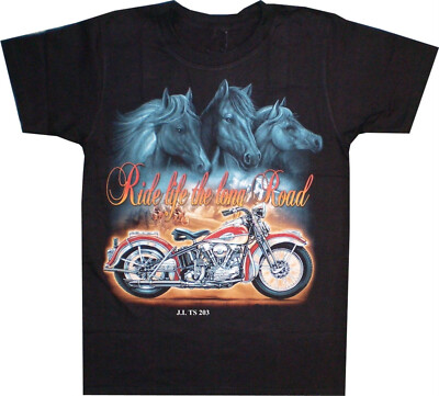 T-Shirts HEROBUFF Biker Pferde Bike Motorrad Rocker - beidseitig farbig - S-XXL