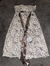 NWT Womens Sophie Gray Dress, Size 12, Cream, Sweetheart, Floral, BHS, RRP £45