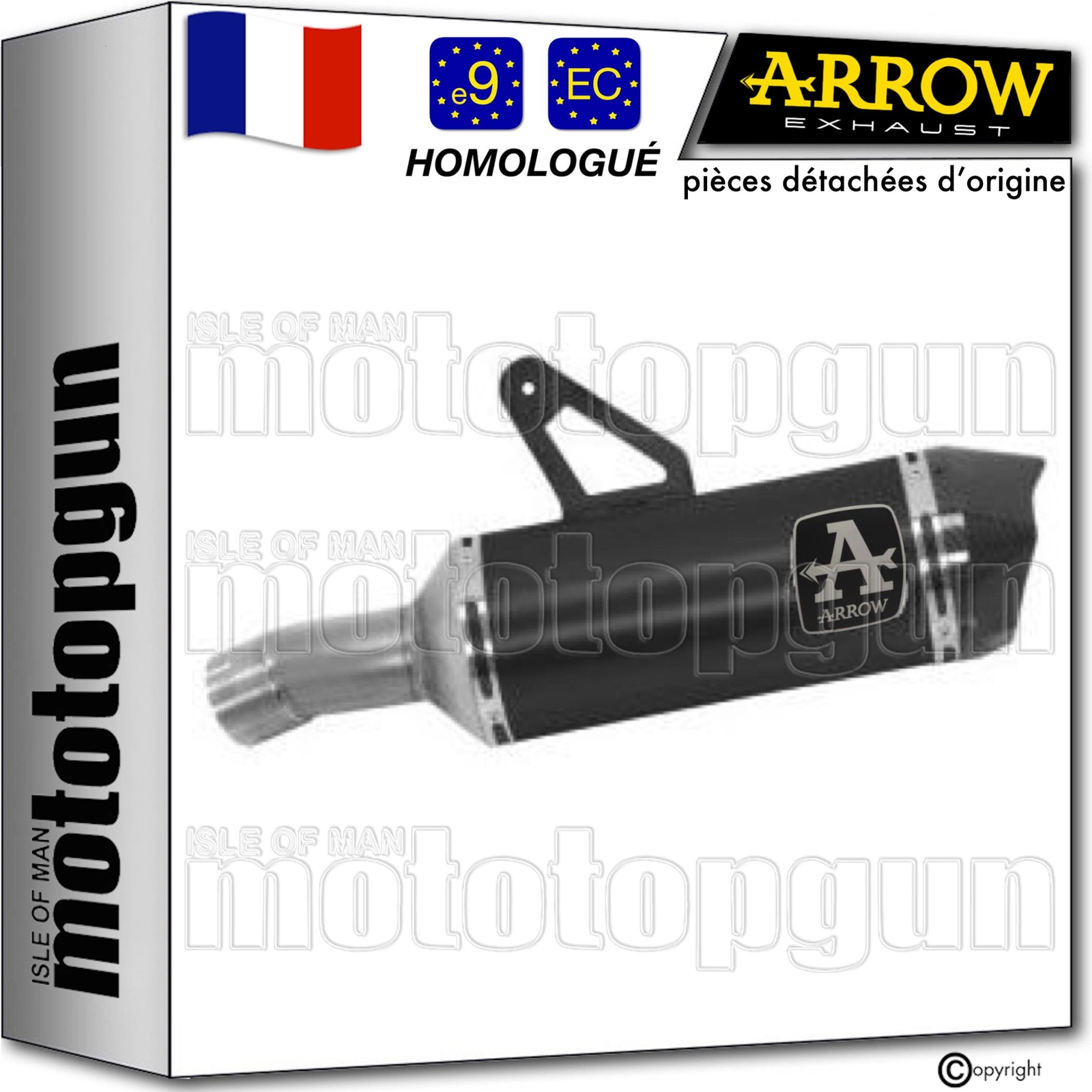 Echappement Arrow C Race-Tech noir pour remplacer le pot origine lourd de la BMW S1000XR