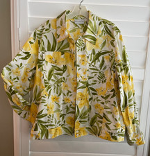 Alfred Dunner Floral Jacket Blazer Size 14 Office Travel Business Leisure EUC