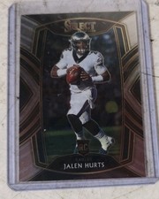 2020 Panini Select Jalen Hurts Rookie Club Level #250 Base Football Card Eagles. rookie card picture