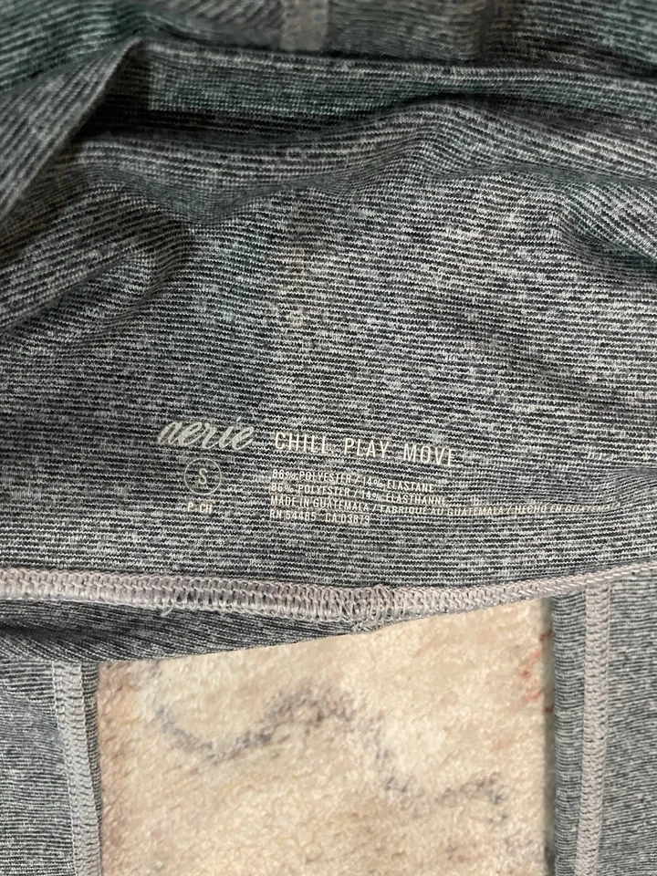 Aerie Chill Play Move Gray With Ties Legging Capri Athletic Active Wear Size Sm — 第 3/3 张图片