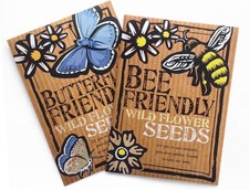 Bee and Butterfly Friendly Wild Flower Seeds Duo Pack - Great Gardener Gift. Be
