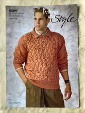 Style knitting pattern 0504. DK Cotton sweater 36-42" NEW, old stock
