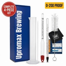 Hydrometer Alcohol Proof Meter Set 0-200 Distilled Moonshine Whiskey Tester