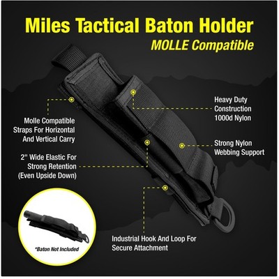 Expandable Baton Flashlight Pouch - Molle Gear Attachment