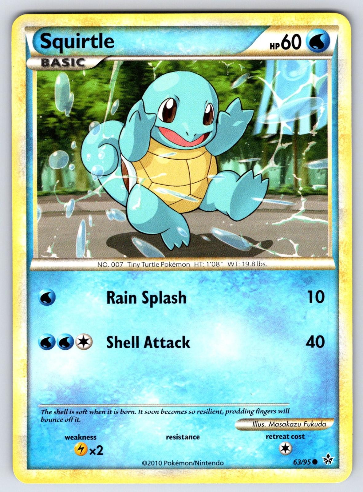 Squirtle 63/95 Common HGSS Unleashed Pokemon MP