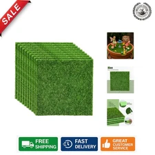 Durable 6" x 6" Artificial Grass Mats – 10 Pieces for Craft Projects & Dioramas