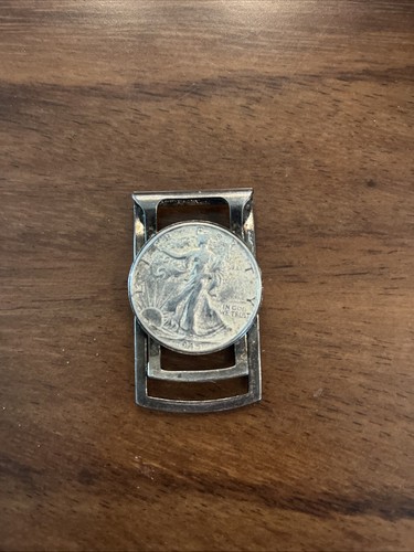 Vintage 1945 Hickok Walking Liberty USA Half Dollar Geldklammer