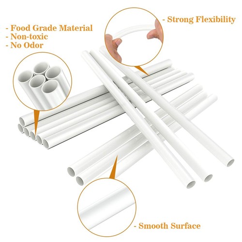 White Plastic Cake Dowel Rods 0.4 Inch Diameter 9.5 Inch Length 48 PCS - Picture 5 of 7