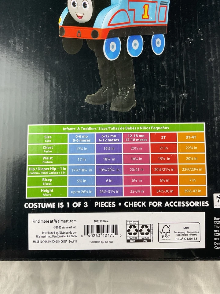 Disfraz de Thomas El Tren Juegos con disfraces Juego de simulación Vestir Halloween Se adapta a 2T-4T Foto 3 de 3