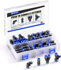 TAILONZ PNEUMATIC 1/4 Inch od Push to Connect Fittings Pneumatic Fittings Kit 10