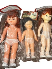 Lot of 3 Vintage Fibre-Craft & Darice Dolls – New in Package