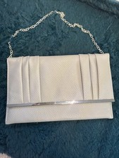 Primark Women's Envelope Grey Shoulder/Clutch Bag With Silver Strap 28*17cm New
