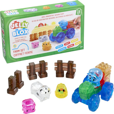 Jelly Blox - Farm Set, Sensorisches Spielzeug Für Kinder Ab 2 Jahren, Bauset Mit
