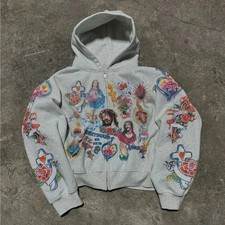 HOT SALE We Are Righteous Grey Zip Up Jesus Hoodie