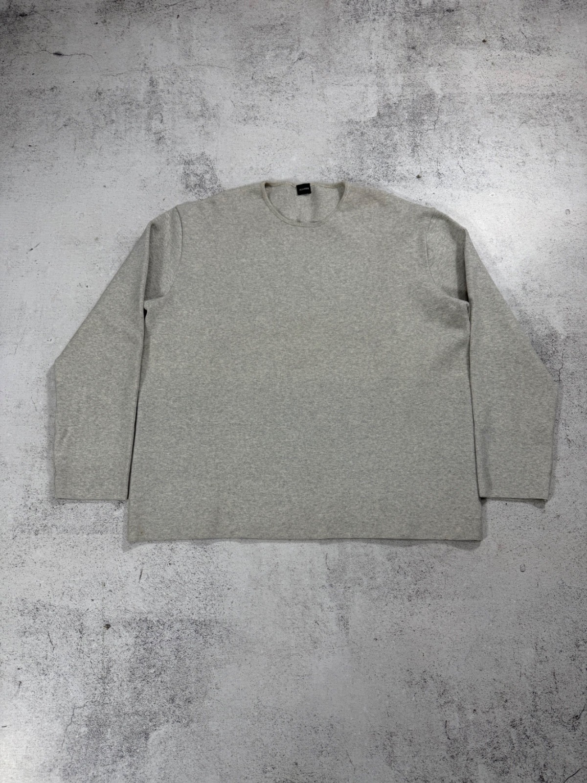 Jil Sander Men's Knit Sweater Crew Neck Gray Jumper Size L