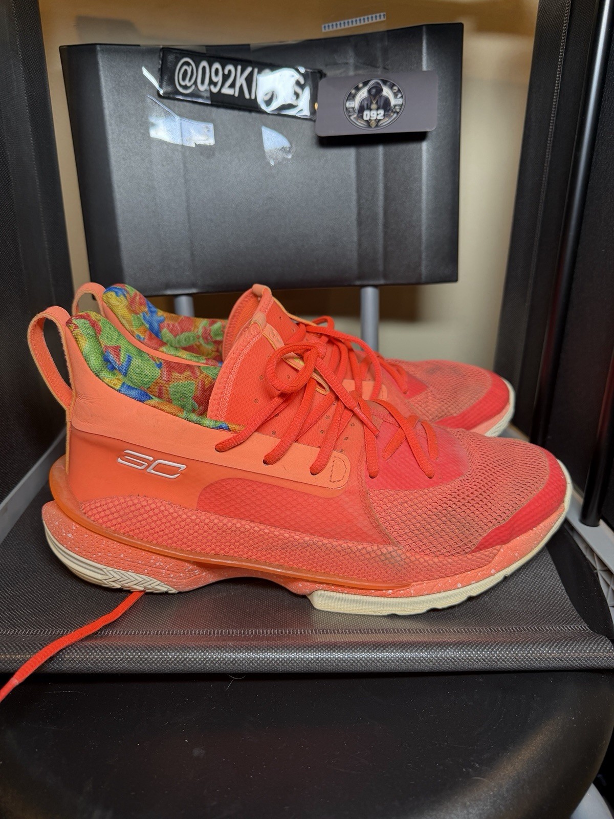 Nike Curry 7 Sour Patch Kids Peach Size 9 Used No Box SC Bas