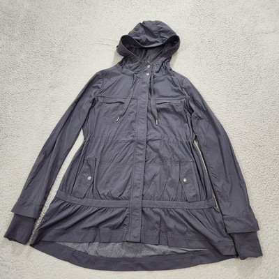 Lululemon Jacket Womens Size 4 Gray Coal Apres Practice Anorak Rain Thumbholes