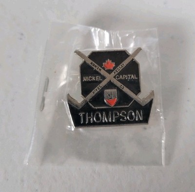Thompson Nickel Capital Worth Minor Hockey Hat Pin Vintage Manitoba Canada #81